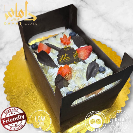 كيك فانيليا شكل صندوق كيتو دايت Keto diet vanilla cake
